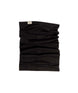 EssentialNeckGaiter-Black neck gaiter with a brand label on a white background