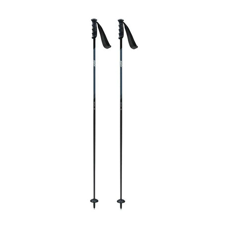 ExcaliburDarkDD4SkiPoles- Two black ski poles with wrist straps and metal tips, shown upright against a plain white background.