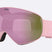 FLoz-Bliz ski goggles with a pink frame and a pink-to-green mirrored lens, shown on a light gray background.
