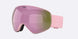 FLoz-Bliz ski goggles with a pink frame and a pink-to-green mirrored lens, shown on a light gray background.