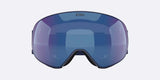 FLoz-A pair of ski goggles with a large curved shield lens featuring a blue-to-purple gradient, a dark navy strap with a white brand logo, and a small 'blz' logo on the lens, shown against a light gray background.