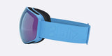 FLoz-Blue ski goggles with a blue-to-purple mirrored lens and a light blue strap, shown on a light gray background.