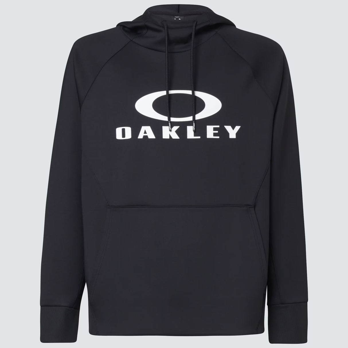 Sierra DWR Fleece Hoodie 2.0-Black hoodie with Oakley logo on a light gray background