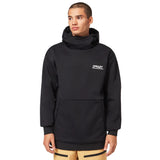 MParkRCSoftshellHoodie- Black hoodie with Oakley logo on a white background