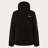 MTNPTBTInsulatedJacket-Black jacket with Oakley logo on a white background