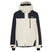 MTNPTBTInsulatedJacket-Two-tone black and white jacket with a hood on a white background