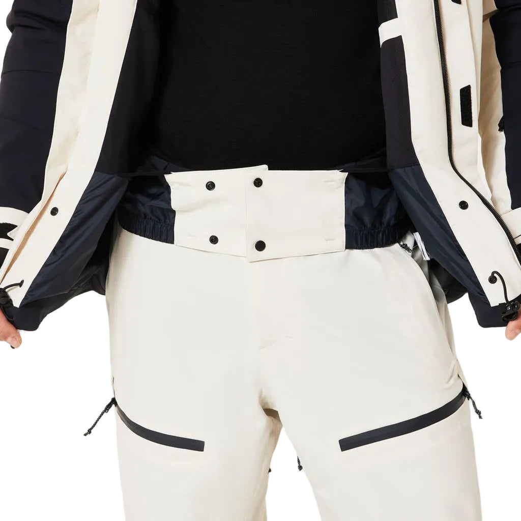 MTNPTBTInsulatedJacket-Two-tone black and white jacket with a hood on a white background