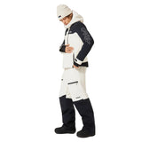 MTNPTBTInsulatedJacket-Two-tone black and white jacket with a hood on a white background