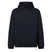 MSolarRailSoftshellHoodie-Black hoodie with a brand logo on a white background