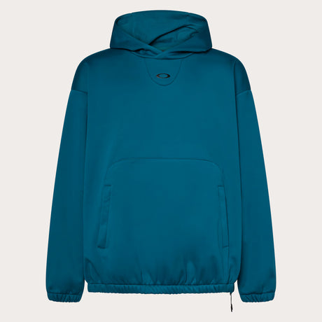 MSolarRailSoftshellHoodie-Blue hoodie with a brand logo on a white background