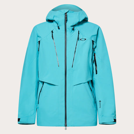 Bowls Gore-tex Shell Jacket-Light blue jacket with black zippers on a light gray background