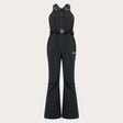 WTNPHarperSoftshellBib-Black ski jumpsuit with a belt on a light gray background