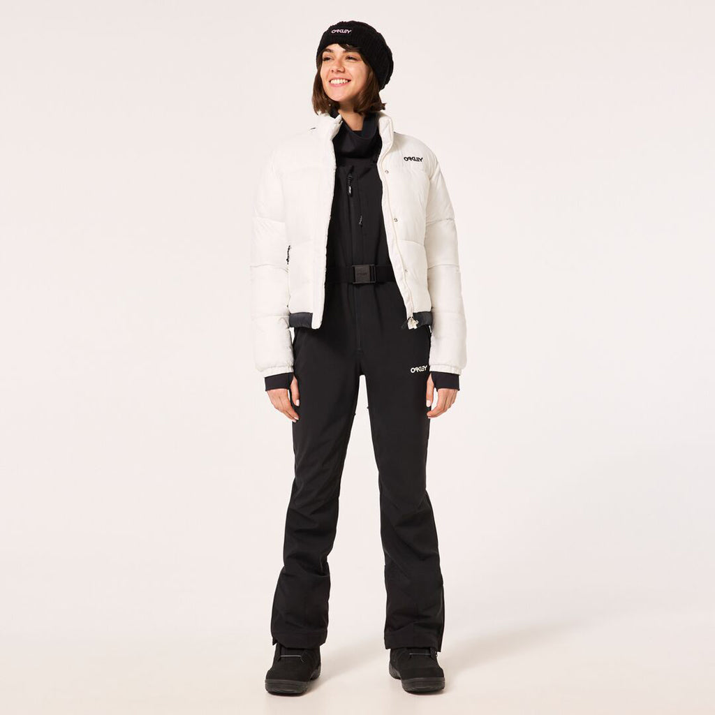 WTNPHarperSoftshellBib-Black ski jumpsuit with a belt on a light gray background