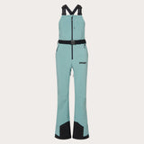 WTNPHarperSoftshellBib-Teal ski jumpsuit with a belt on a light gray background
