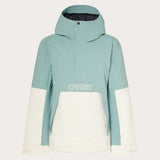 TNP TBT Insulated Anorak-Green and white jacket with Oakley logo on a light gray background