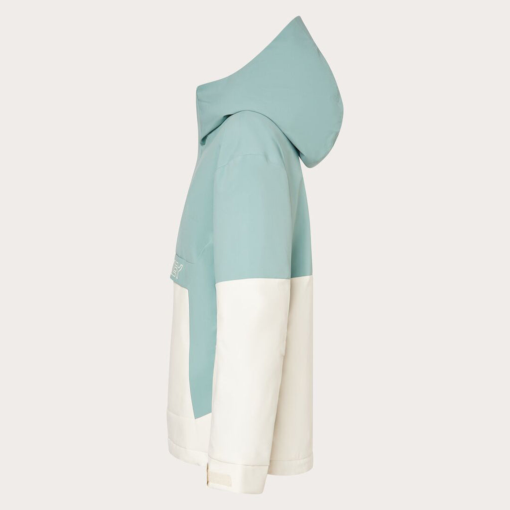 TNP TBT Insulated Anorak-Green and white jacket with Oakley logo on a light gray background