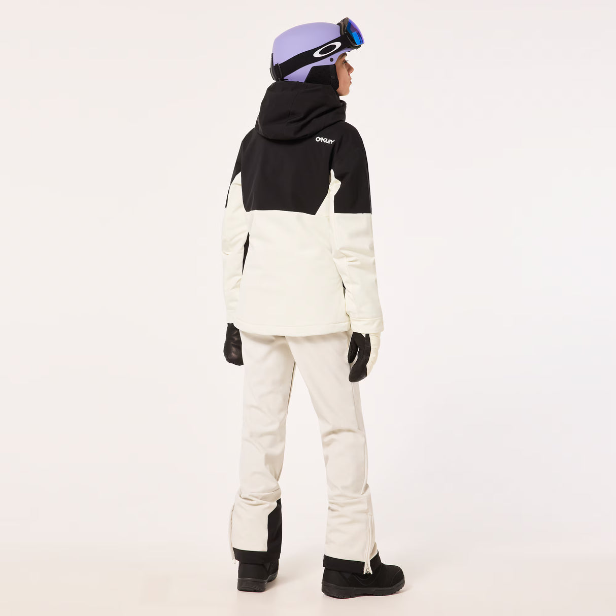 TNP TBT Insulated Anorak-Black and white jacket with Oakley logo on a light gray background