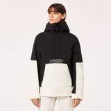 TNP TBT Insulated Anorak-Black and white jacket with Oakley logo on a light gray background