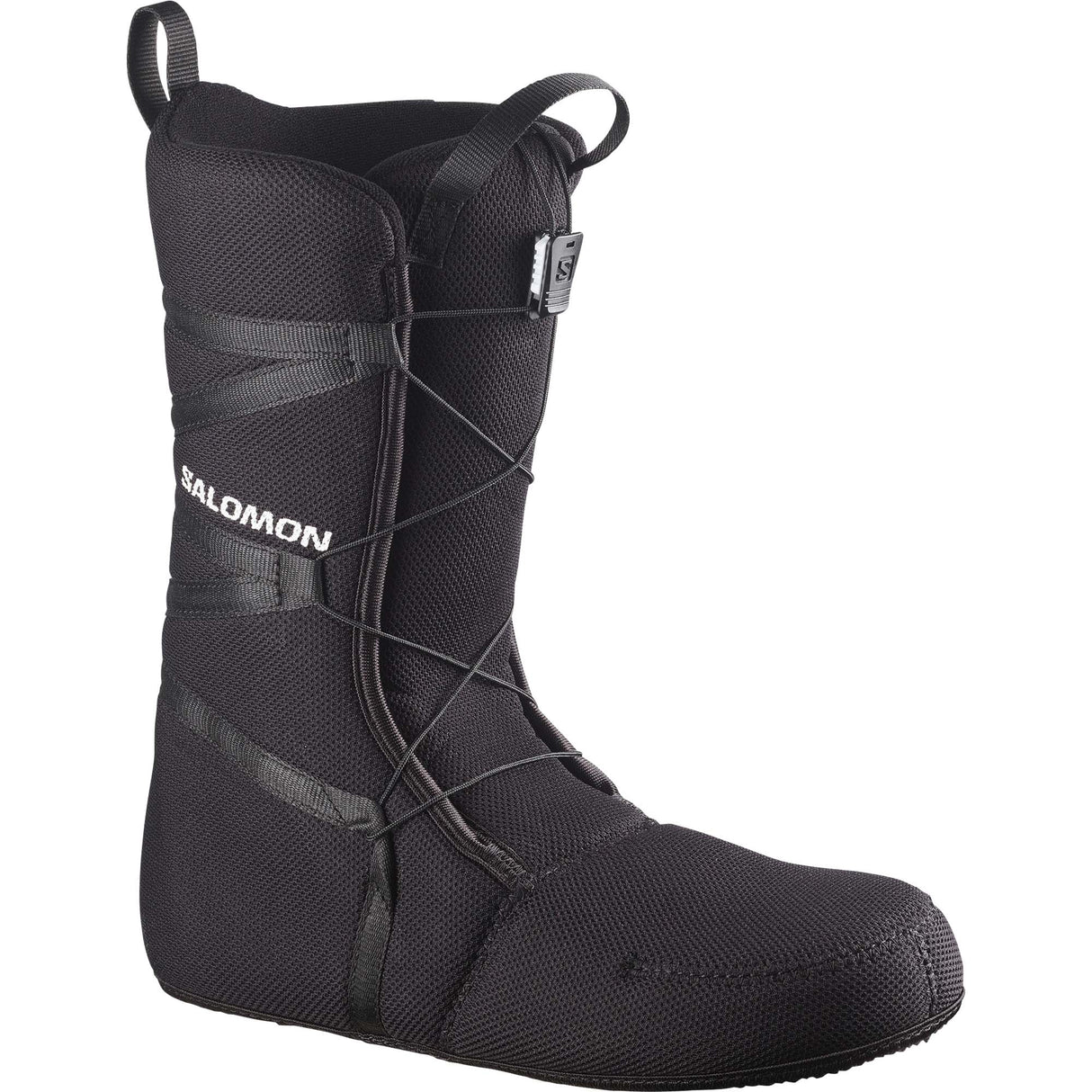 FactionBOA- Black snowboard boot inner liner shown on a white background