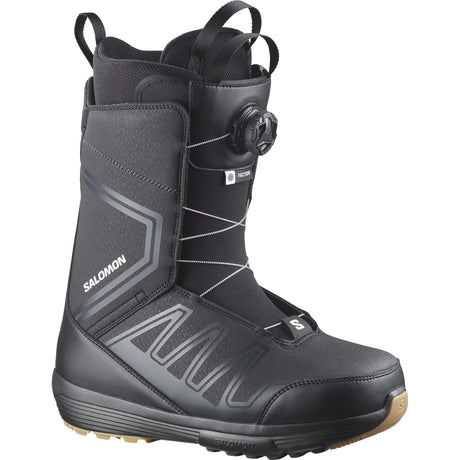 FactionBOA- Black snowboard boot shown on a white background 