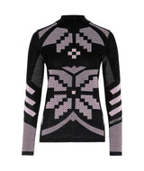 Faith1_2Zip-Black and gray patterned long-sleeve shirt on a white background