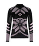 Faith1_2Zip-Black and gray patterned long-sleeve shirt on a white background