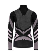 Faith1_2Zip-Black and gray sweater with geometric pattern on a white background
