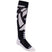 FaithSkiSock-Black knee-high sock with geometric pattern on a white background