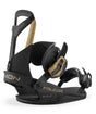 Falcor-Black snowboard bindings on a white background