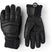 FallLine-Pair of black leather gloves with black cuffs on a white background