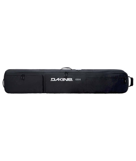 FallLineSkiRollerBag-Black ski bag with Dakine logo on a white background