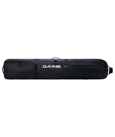 FallLineSkiRollerBag-Black ski bag with Dakine logo on a white background