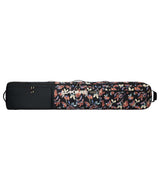 FallLineSkiRollerBag-Black multicolored floral patterned ski bag with Dakine logo on a white background