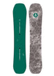 FamilyTreeHometownHeroSnowboard-Two views of a snowboard with a green and gray pattern on a white background