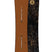 FamilyTreeTimeThiefSnowboard- Two views of a snowboard, topsheet is brown and the base is a textured pattern, on a white background.