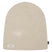 FineKnitHat-Beige beanie with a brand logo on a light gray background