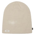 FineKnitHat-Beige beanie with a brand logo on a light gray background