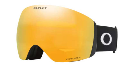 FlightDeckL-Yellow goggles with black strap featuring Oakley logo on a white background