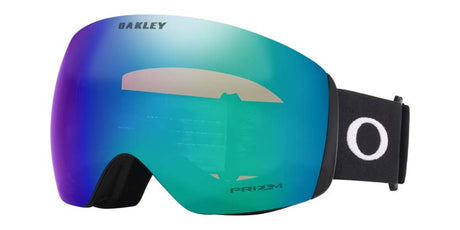 FlightDeckL-Oakley goggles with blue and green lens on a white background