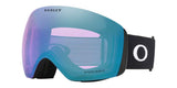 FlightDeckL-Oakley goggles with blue lens and black frame on a white background