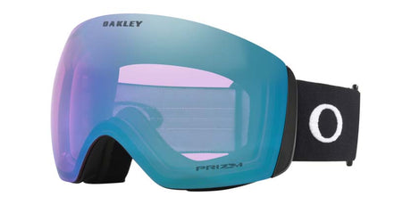 FlightDeckL-Oakley goggles with blue lens and black frame on a white background