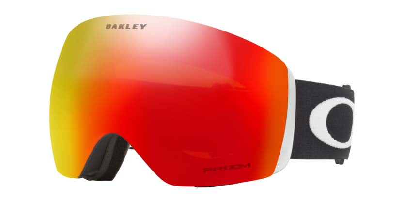 FlightDeckL-Oakley goggles with a red and yellow gradient lens on a white background