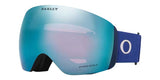 FlightDeckL-Oakley ski goggles with blue lens and blue strap on a white background