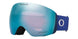 FlightDeckL-Oakley ski goggles with blue lens and blue strap on a white background
