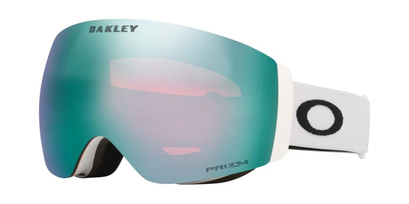 FlightDeckProM-Oakley goggles with teal lens and white frame on a white background