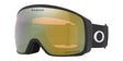 FlightTrackerL-Oakley goggles with gold lens and black frame on a white background