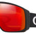 FlightTrackerL-Oakley goggles with red lens on a white background