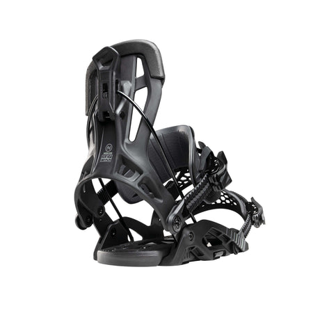 FlowFuse-Black snowboard binding on a white background