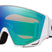 FlowScapeM-White goggles with teal lens on a white background
