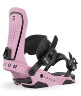 Force- Pink snowboard binding with 'Force' branding on a white background